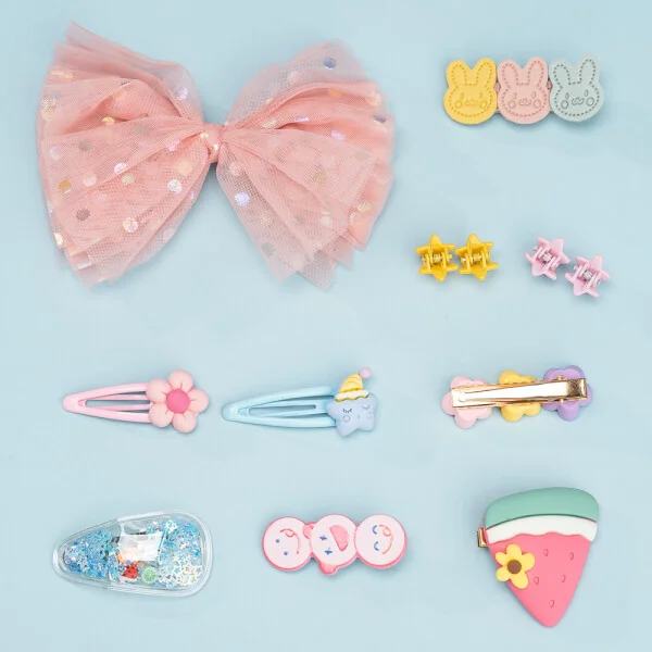 Set kẹp tóc cho bé 10 món Animo A2207_MN041 (Hồng)