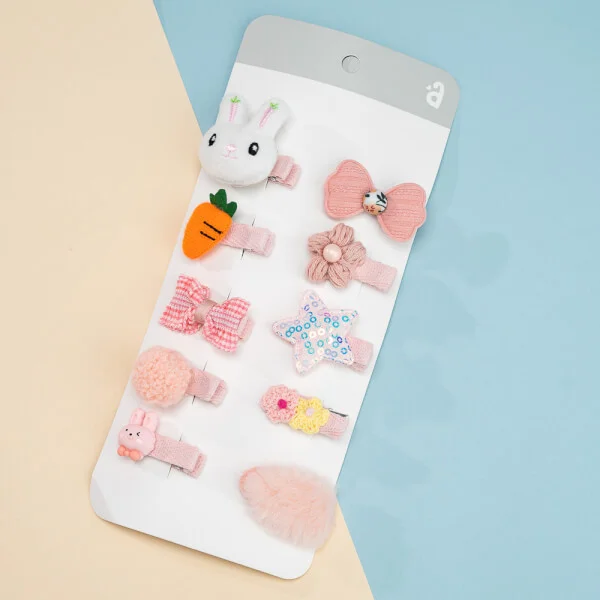 Set kẹp tóc cho bé 10 món Animo A2207_MN040 (Hồng)
