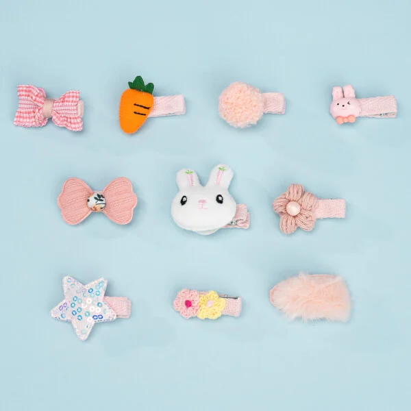 Set kẹp tóc cho bé 10 món Animo A2207_MN040 (Hồng)