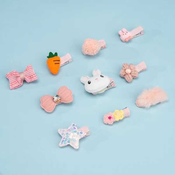 Set kẹp tóc cho bé 10 món Animo A2207_MN040 (Hồng)