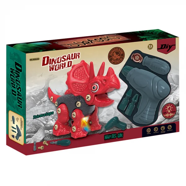 Khủng long ba sừng lắp ráp kèm tua vít có đèn và âm thanh RFD407660