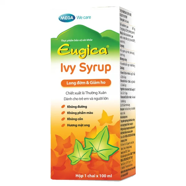 Siro long đờm và giảm ho Eugica Ivy chiết xuất lá thường xuân 100ml