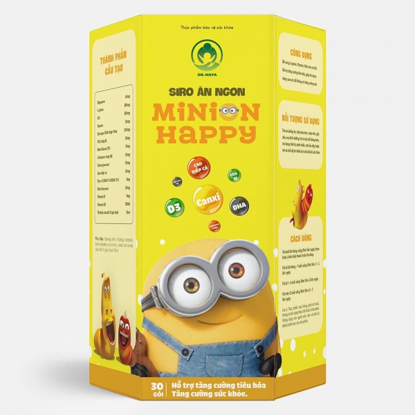 Combo 2 Siro ăn ngon Minion Happy (hộp 30 gói)