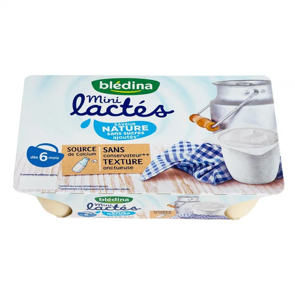 Sữa chua Bledina tự nhiên, 6M. 55g/hộp x6 hộp/vỉ