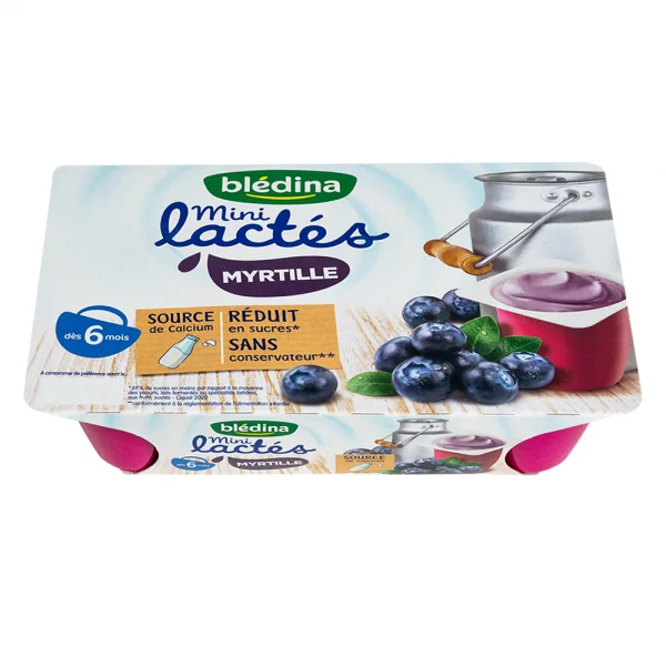 Sữa chua Bledina việt quất, 6M. 55g/hộp x6 hộp/vỉ