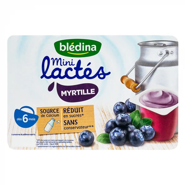 Combo 2 Sữa chua Bledina việt quất, 6M. 55g/hộp x6 hộp/vỉ