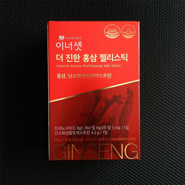 Combo 2 Thạch nhân sâm Hàn Quốc Innerset Korean Ginseng Jelly Sticks (30 gói)