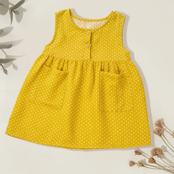 Đầm vải bé gái Animo TX722001(6M-6Y,Vàng)