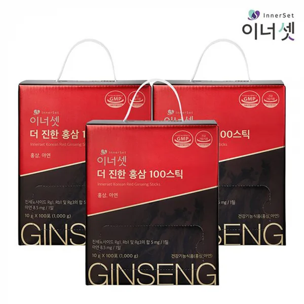 Combo 2 Nước Hồng Sâm Hàn Quốc Innerset Korean Red Ginseng Sticks (100 gói)