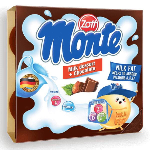 Váng sữa Zott Monte hương Sô cô la 4x55g