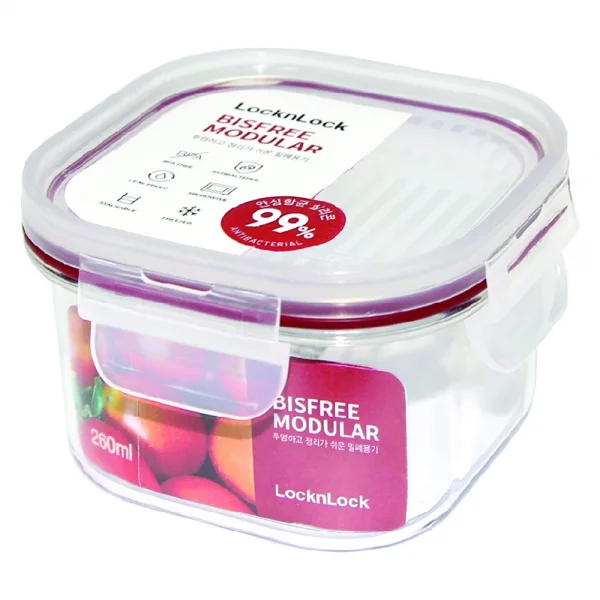 Hộp bảo quản thực phẩm nhựa Bisfree Modular 260ml - ĐỎ