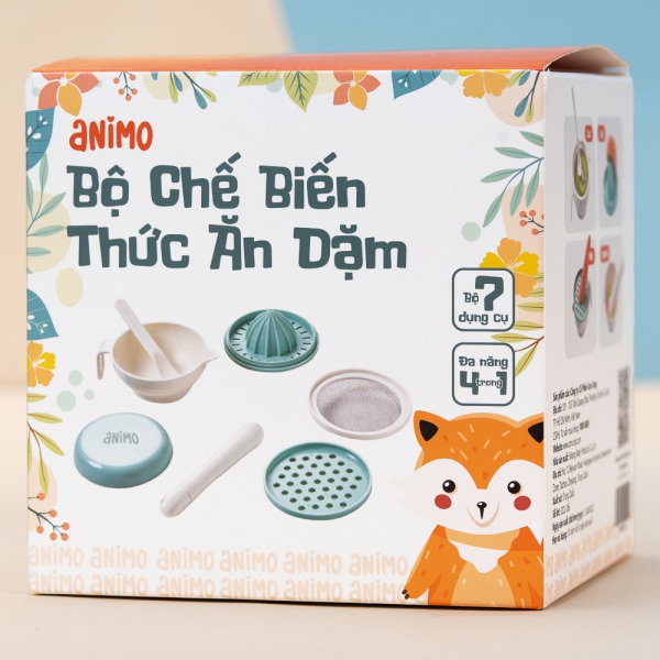 Bộ chế biến thức ăn dặm 4 trong 1 Animo