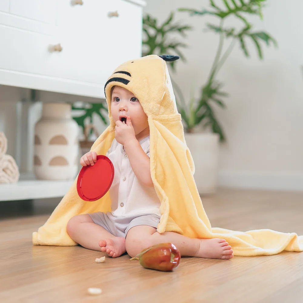 Khăn choàng ủ tắm hình con ong Animo B2207_NK006 (75x100 cm, Vàng)