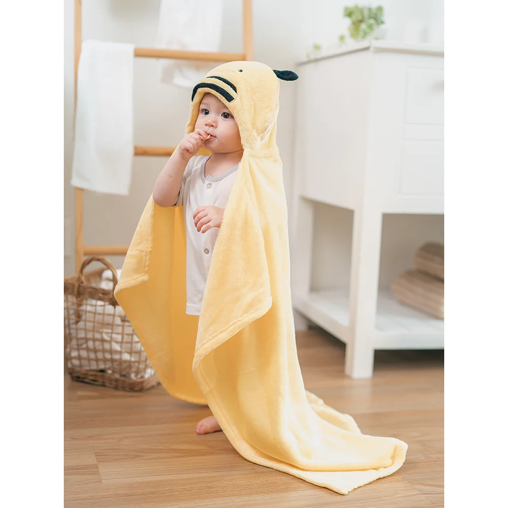 Khăn choàng ủ tắm hình con ong Animo B2207_NK006 (75x100 cm, Vàng)