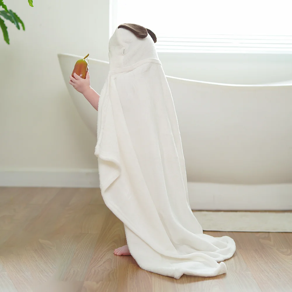 Khăn choàng ủ tắm hình con chó Animo B2207_NK004 (75x100 cm, Kem)