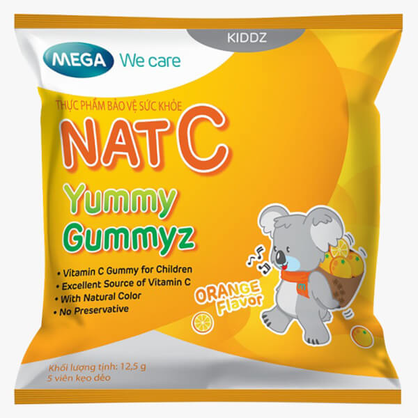 Gummies bổ sung vitamin C Nat C Yummy Gymmyz  (hộp 20 gói)