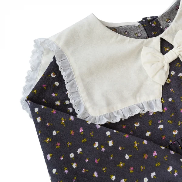 Đầm vải bé gái Animo TX722004 (6M - 6Y, Xanh đen)