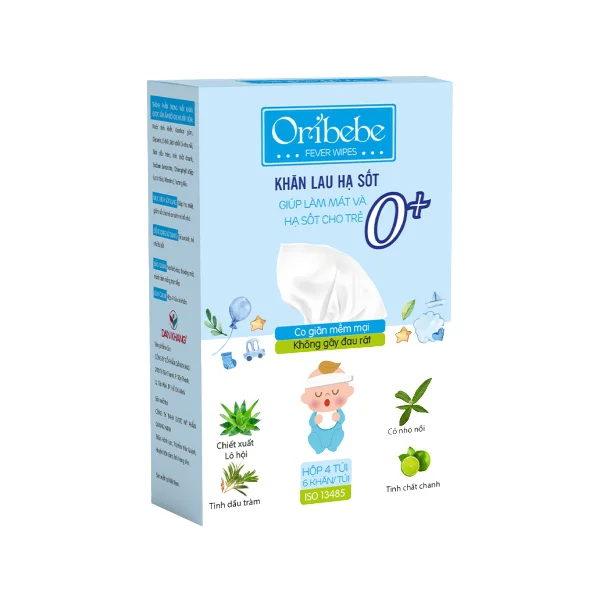 Khăn lau hạ sốt Oribebe 0+