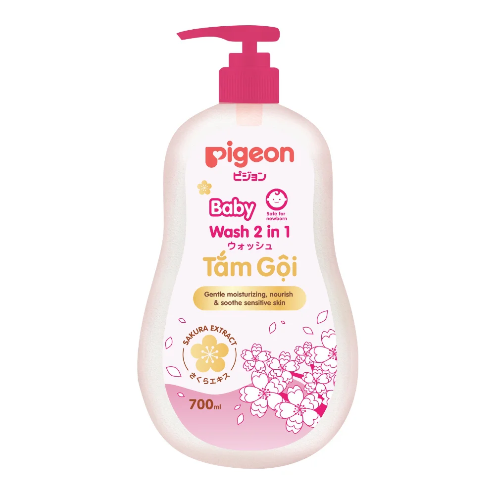 Sữa tắm gội dịu nhẹ cho bé 2in1 Sakura Pigeon 700ml