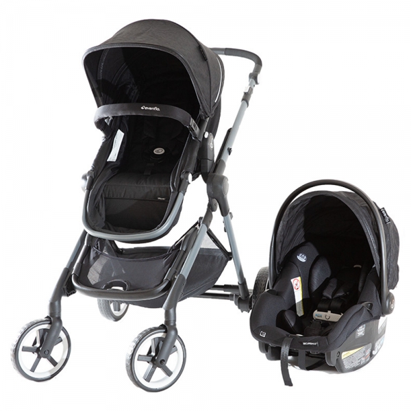 Bộ Xe Đẩy Nôi Xách Evenflo Gold Pivot Xpand Travel System Onyx
