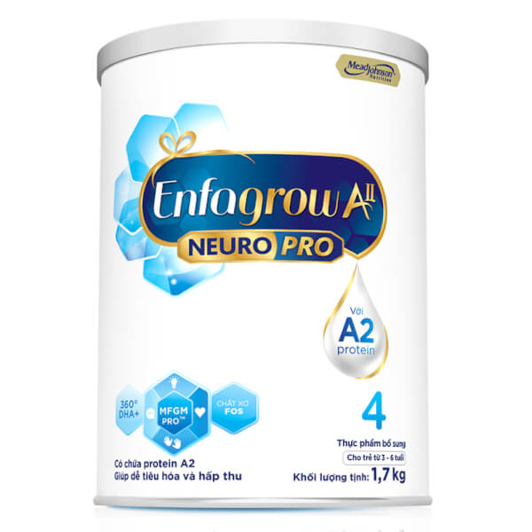 Combo 2 Sữa Enfagrow A2 Neuro Pro số 4 1.7 kg (3 - 6 tuổi)