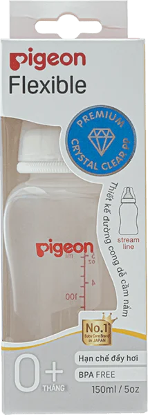 Bình sữa Pigeon Streamline nhựa PP BPA Free cổ hẹp 150ml