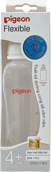 Bình sữa Pigeon Streamline nhựa PP BPA Free cổ hẹp 250ml