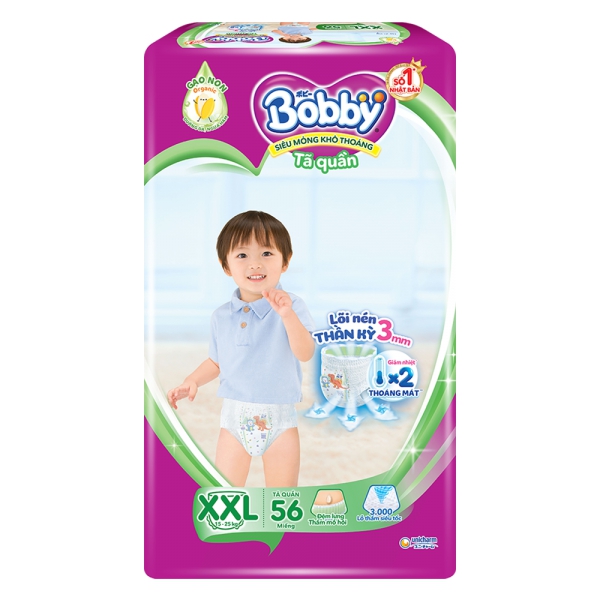 Combo 4 gói Bỉm tã quần Bobby size XXL 56 miếng (trên 16kg)