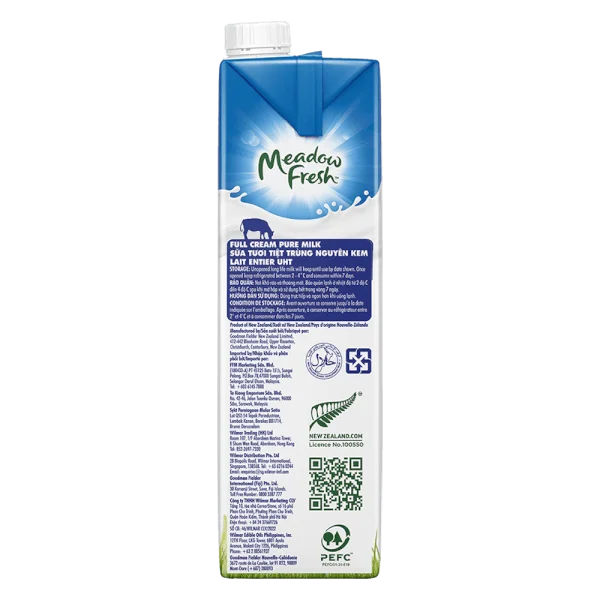 Sữa tươi tiệt trùng Nguyên kem nhãn hiệu Meadow Fresh 1L