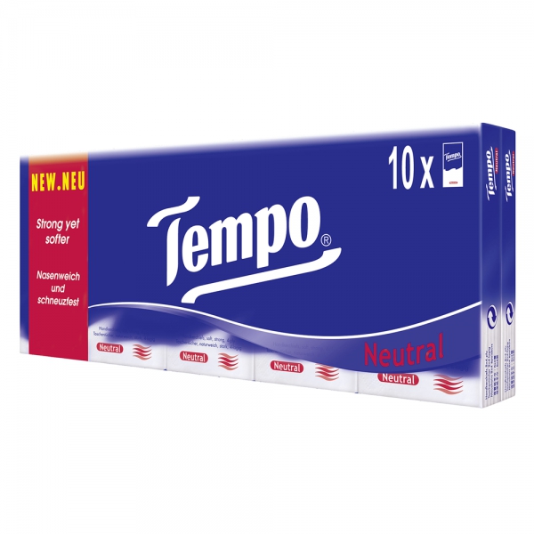 Khăn giấy bỏ túi 4 lớp Tempo Regular không mùi lốc 10 gói