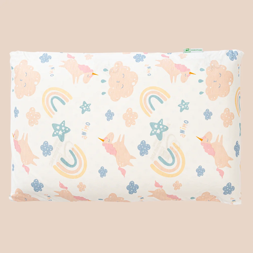 Gối cao su thiên nhiên Oval Baby Nửa màu hồng (Dorufoam)