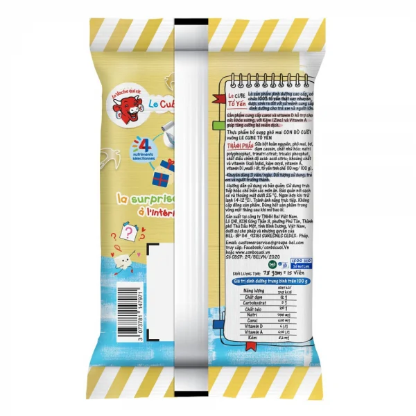 Thực phẩm bổ sung phô mai Con Bò Cười vuông Le Cube tổ yến