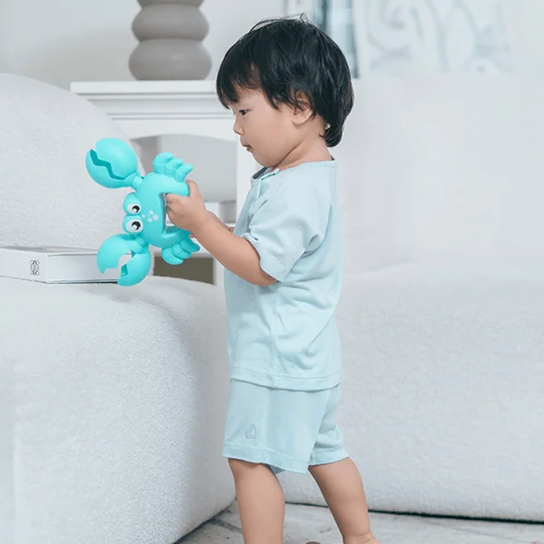 Bộ sơ sinh tính năng ngắn, vải lưới Animo I0322014 (12-24M,Xanh)