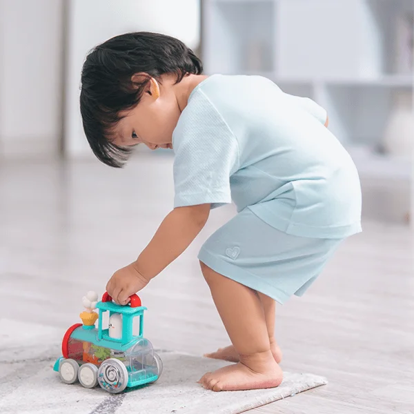 Bộ sơ sinh tính năng ngắn, vải lưới Animo I0322014 (12-24M,Xanh)