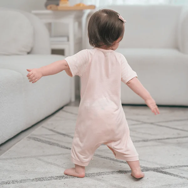 Bodysuit tính năng đùi, vải lưới Animo I0322032 (0-12M,Beige)