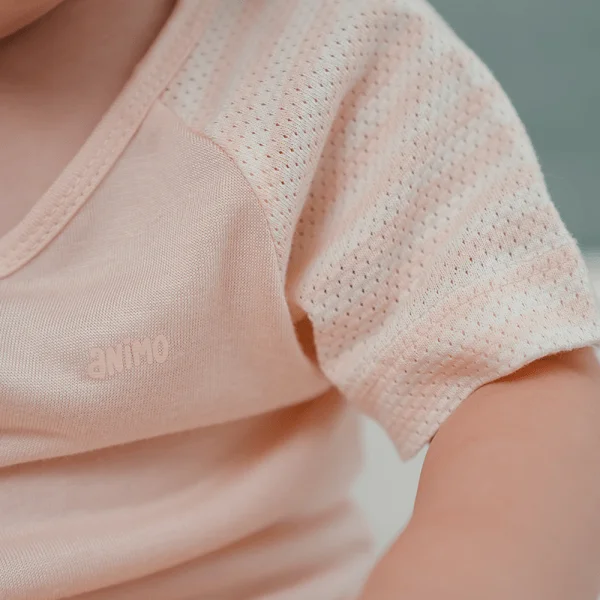 Bodysuit tính năng đùi, vải lưới Animo I0322032 (0-12M,Beige)