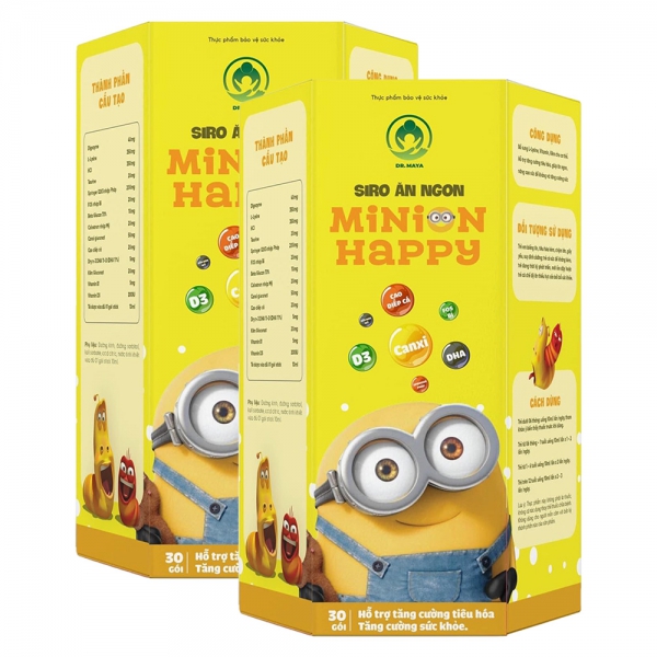 Combo 2 Siro ăn ngon Minion Happy (hộp 30 gói)