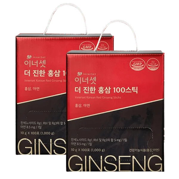 Combo 2 Nước Hồng Sâm Hàn Quốc Innerset Korean Red Ginseng Sticks (100 gói)