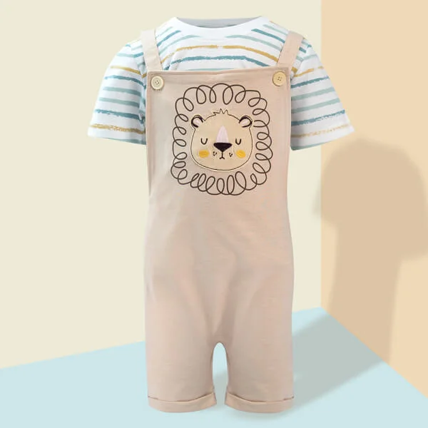 Bộ yếm bé trai ngắn, bst sư tử gầm gừ Animo B0322003 (6M-3Y)