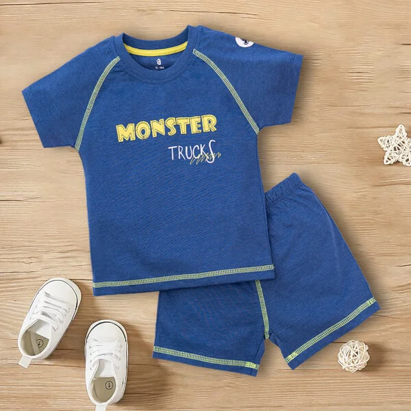 Bộ bé trai ngắn, bst xe rùa bíp bíp Animo HN522044 (6M-6Y,Xanh)