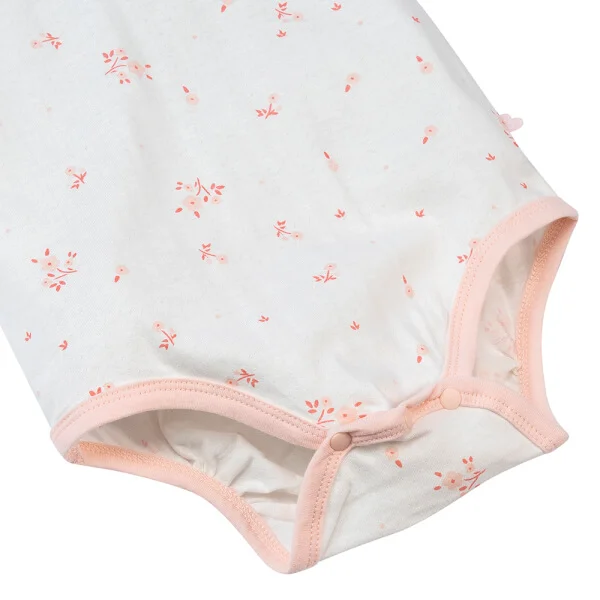 Set 2 bodysuit tam giác Ht hoa Animo M522002-17 (0-12M,hồng)