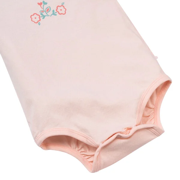 Set 2 bodysuit tam giác Ht hoa Animo M522002-17 (0-12M,hồng)