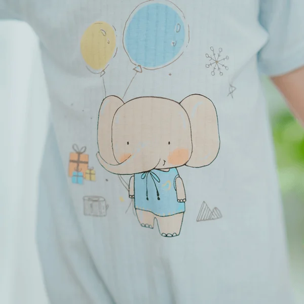 Set 2 bodysuit đùi Ht voi Animo M522005-20 (0-12M,Xanh biển)