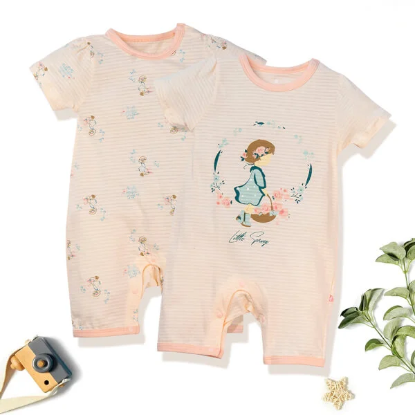 Set 2 bodysuit đùi Ht búp bê Animo M522004-19 (0-12M,kem)