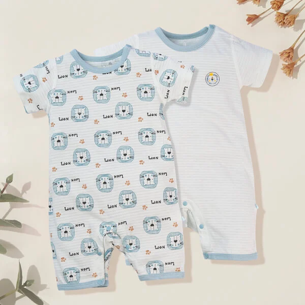Set 2 bodysuit đùi Ht sư tử Animo M522003-18 (0-12M,xanh lá)