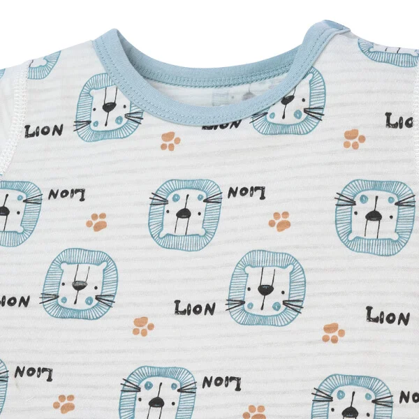 Set 2 bodysuit đùi Ht sư tử Animo M522003-18 (0-12M,xanh lá)