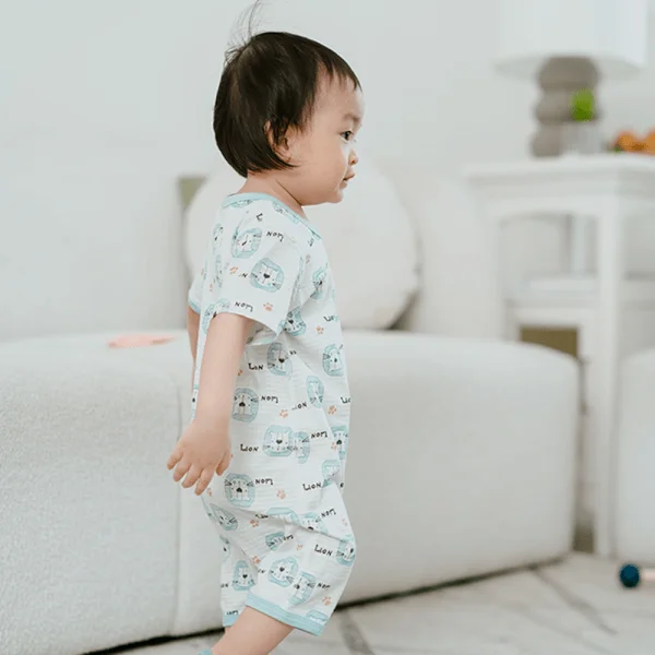Set 2 bodysuit đùi Ht sư tử Animo M522003-18 (0-12M,xanh lá)