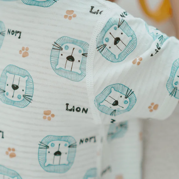 Set 2 bodysuit đùi Ht sư tử Animo M522003-18 (0-12M,xanh lá)