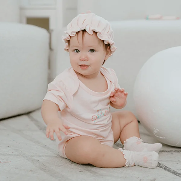 Set 2 bodysuit tam giác Ht hoa Animo M522002-17 (3-6M,hồng)