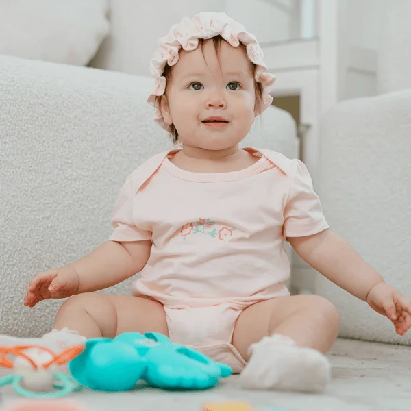 Set 2 bodysuit tam giác Ht hoa Animo M522002-17 (3-6M,hồng)